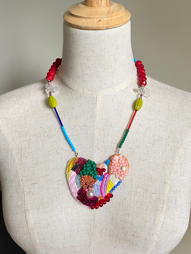 Japanese Beads Round Beads Crystal Choker Necklace 04 - สร้อยคอ - งานปัก หลากหลายสี