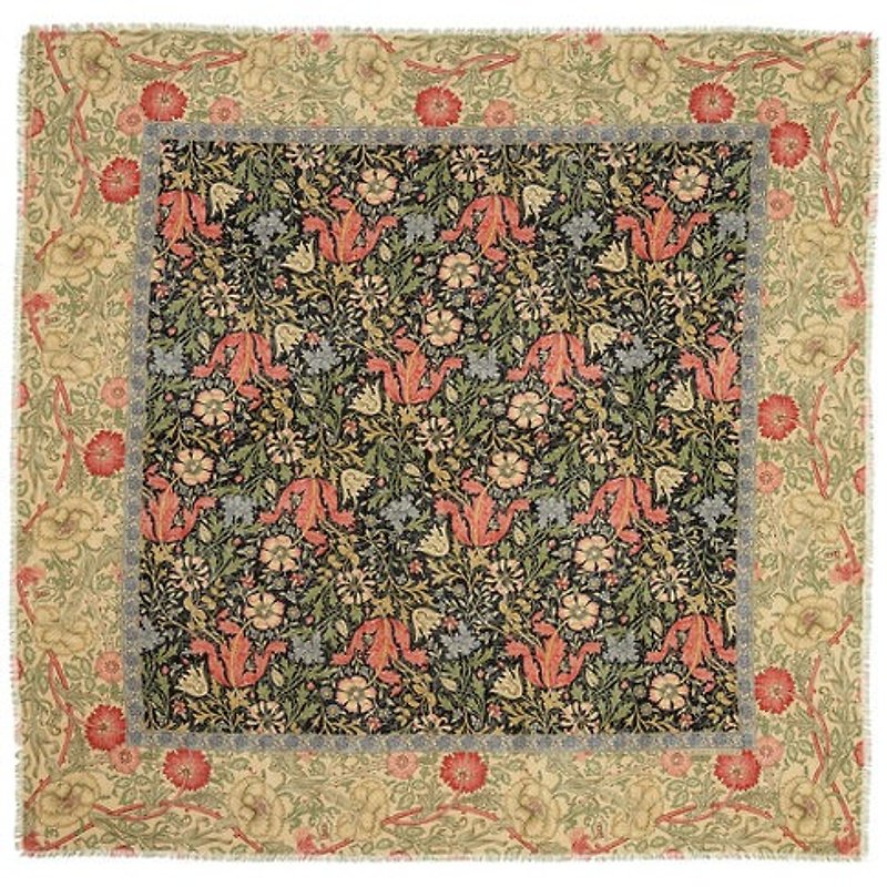 Metropolitan Museum of Art William Morris Square Scarf - Scarves - Silk Khaki