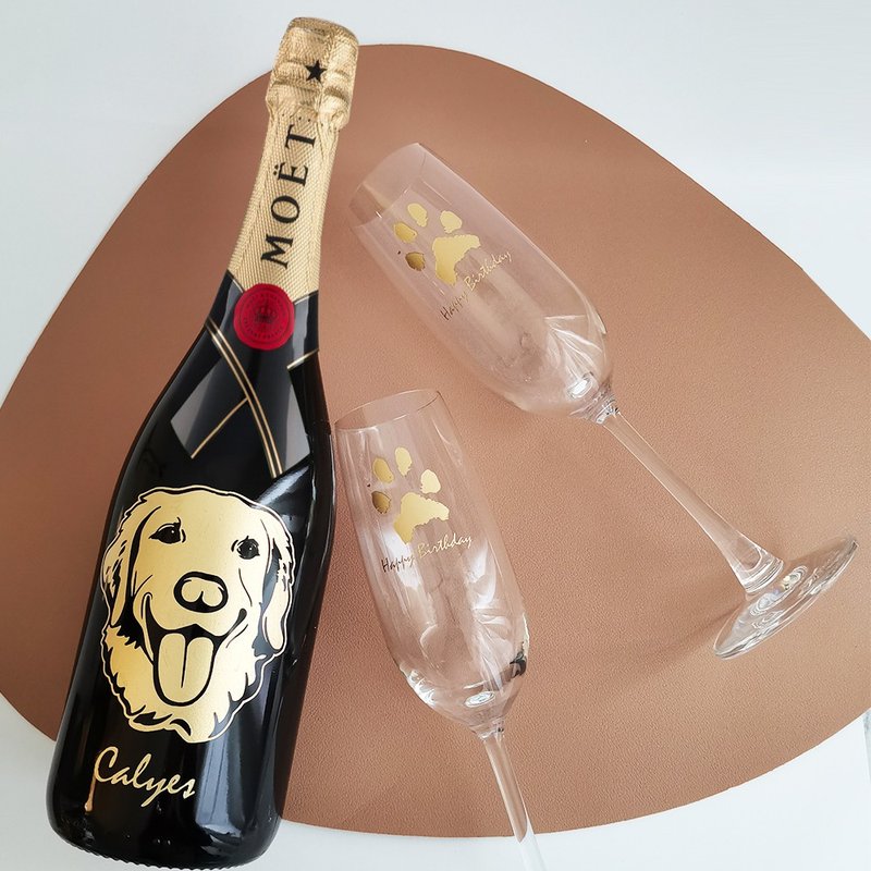 Me And My Pet|訂製Moët & Chandon寵物個性化香檳|雕刻 - 酒類 - 玻璃 