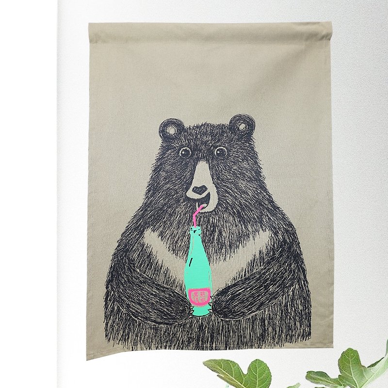 Hanging Canvas-Black Bear Soda - Posters - Cotton & Hemp Khaki