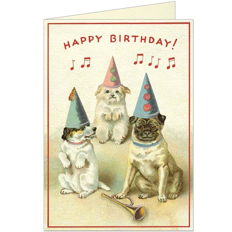 Cavallini & Co.  GREETING CARD 生日卡(大)_生日帽狗狗 - 卡片/明信片 - 紙 多色