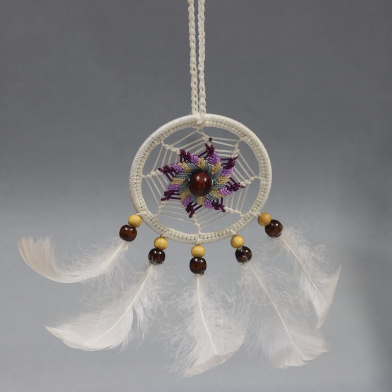 Dream catcher car pendant spiral weaving method - ของวางตกแต่ง - เส้นใยสังเคราะห์ 