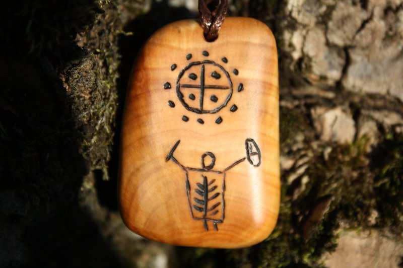 Solar cross Spiritual development Spiritual growth shamanic Spiritual path Life - Necklaces - Wood 