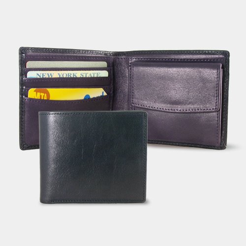 Montage Leather Bi-fold Compact Wallet with Coin Pouch - Purple Amethyst