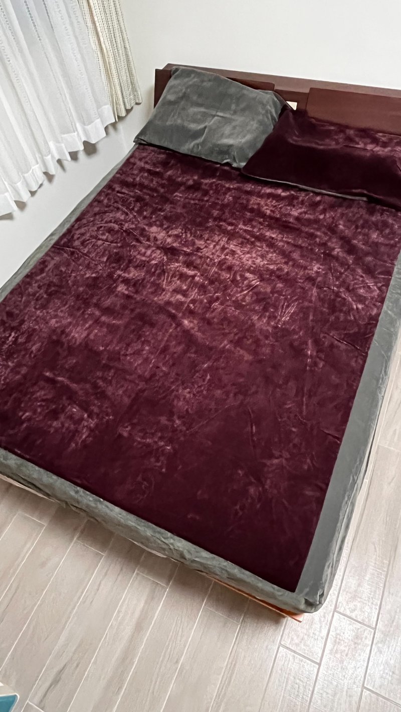 American all-in-one luxury cat scratch cloth bed bag set standard double purple + metallic gray style (1 bed bag 2 pillowcases) - เครื่องนอน - ไฟเบอร์อื่นๆ 