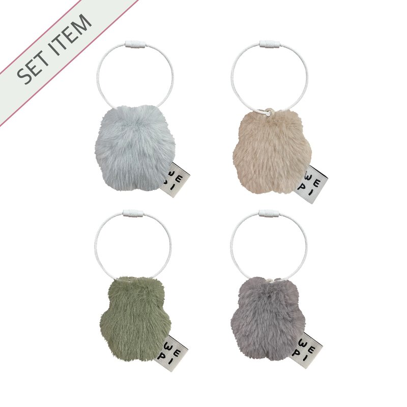 Micro key ring SET (4color) /gift handmade fur mini doll present charm miniature - Stuffed Dolls & Figurines - Other Materials 