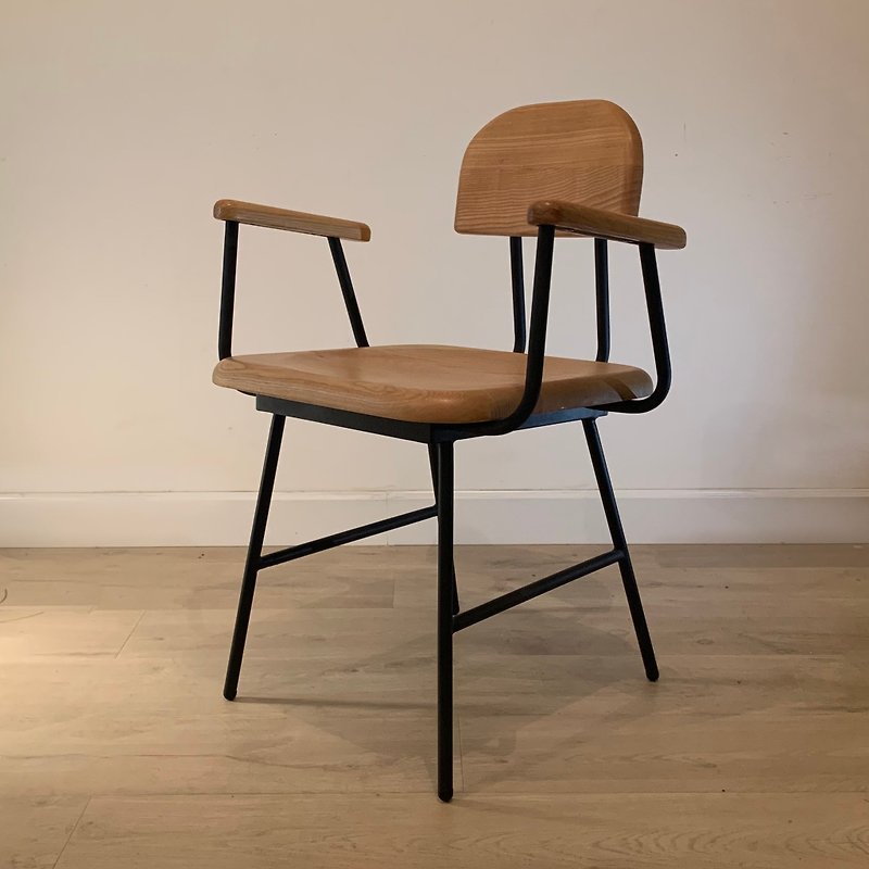 白臘木椅。 木下鉄也。 (+ 扶手) - 椅子/沙發 - 木頭 咖啡色