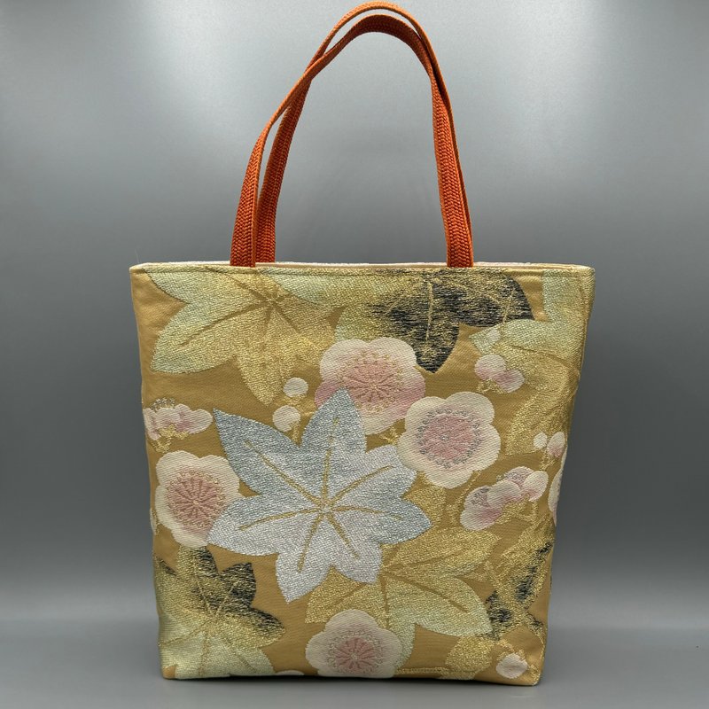 Kimono Obijime Remake Tote bag - Handbags & Totes - Silk Gold