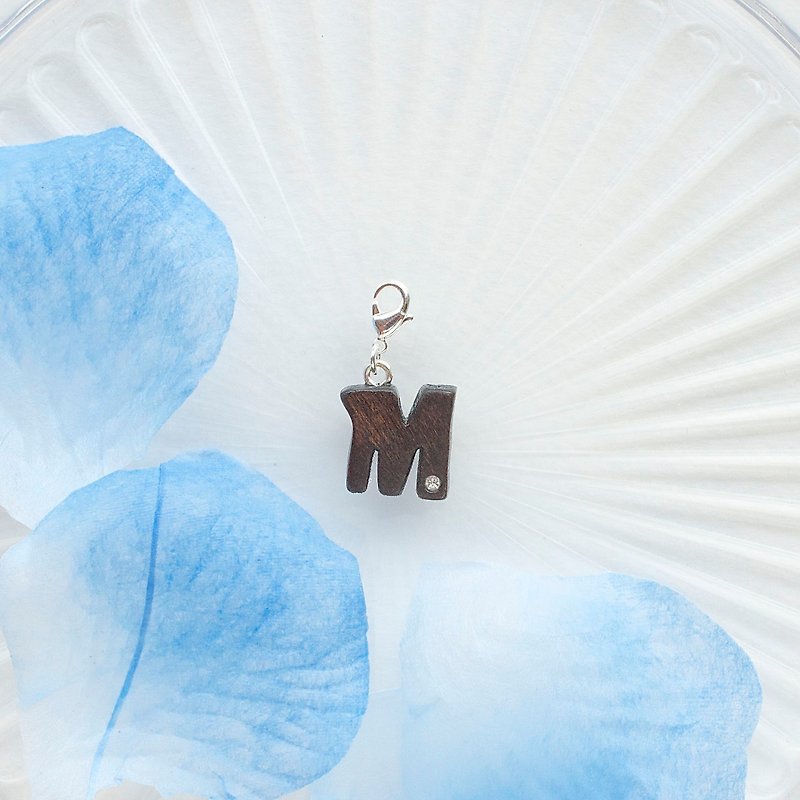Letter wooden charm - M - Charms - Wood Brown
