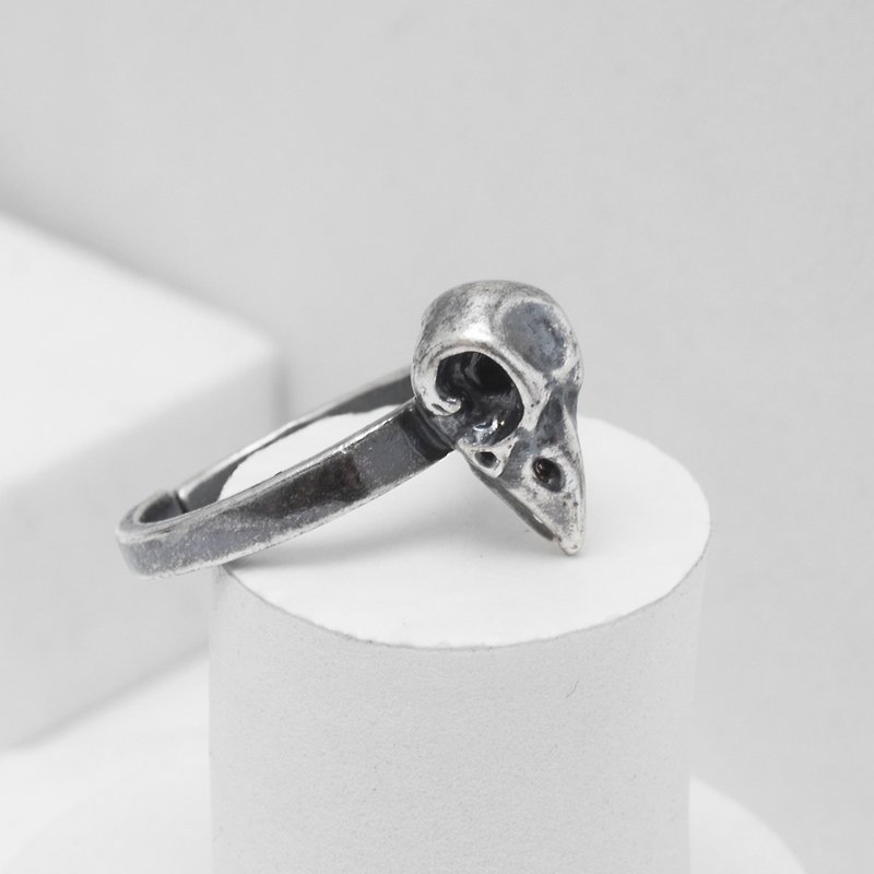 Recovery Crow Skull Ring (Ancient Silver) - General Rings - Other Metals Silver
