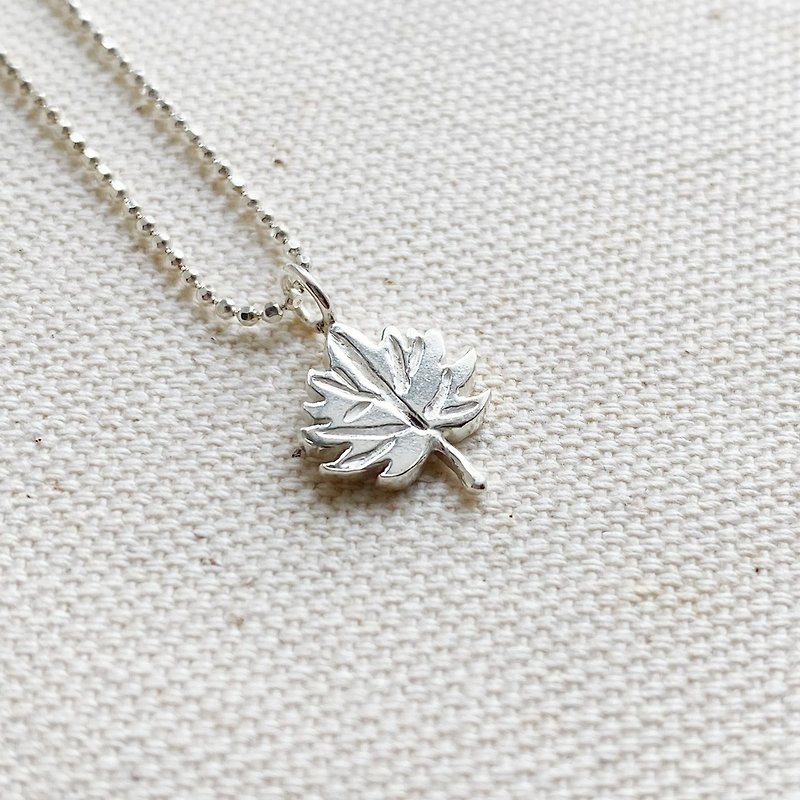 Sterling Silver Maple Leaf Necklace - Necklaces - Sterling Silver Silver