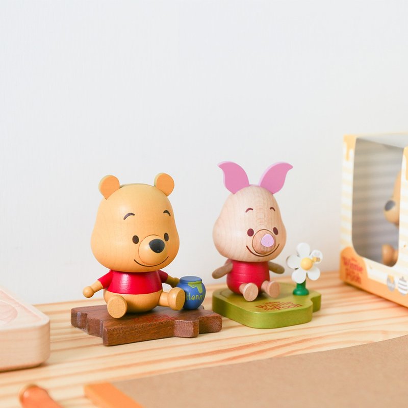 【Winnie the Pooh / Piglet】Bobble head | Wooderful life - Stuffed Dolls & Figurines - Wood Multicolor