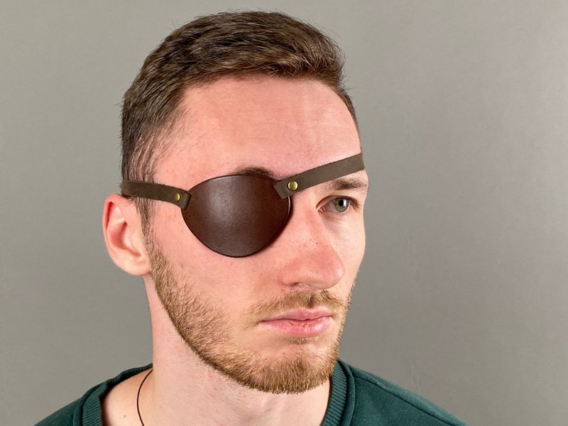 Leather Eye Patch, Eye Patch, Man Eye Patch, Woman Eye Patch, Brown Eye Patch, S - Eye Masks - Genuine Leather Transparent