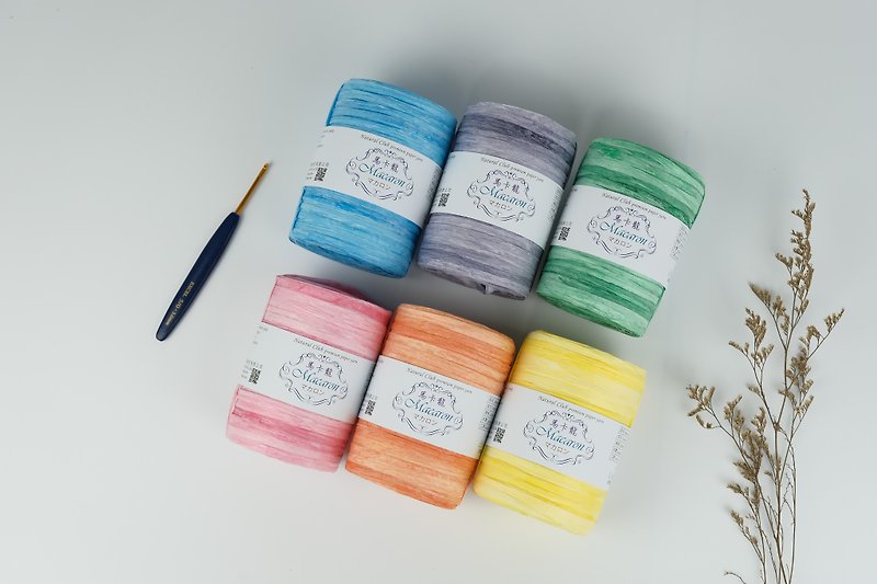 Macaron Paper Thread 200M Handicraft Material Weaving Wire Made in Taiwan (10 Colors Available) - Knitting, Embroidery, Felted Wool & Sewing - Paper Multicolor