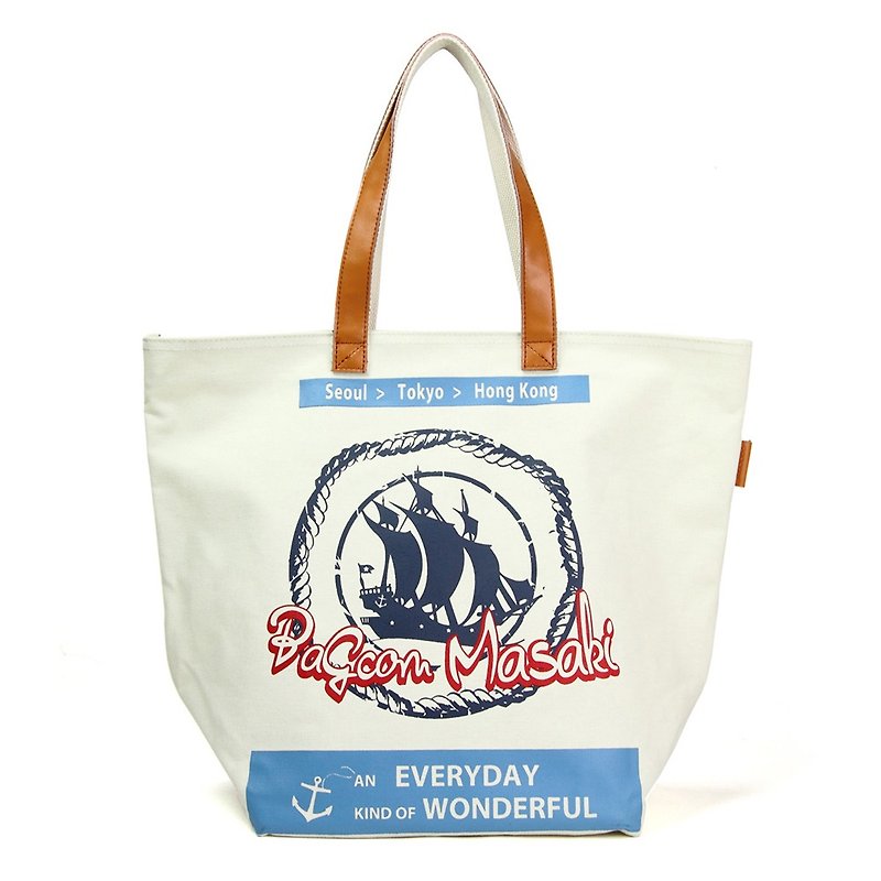 Sailing leather waterproof shoulder bag - white _100370 - กระเป๋าแมสเซนเจอร์ - วัสดุกันนำ้ ขาว