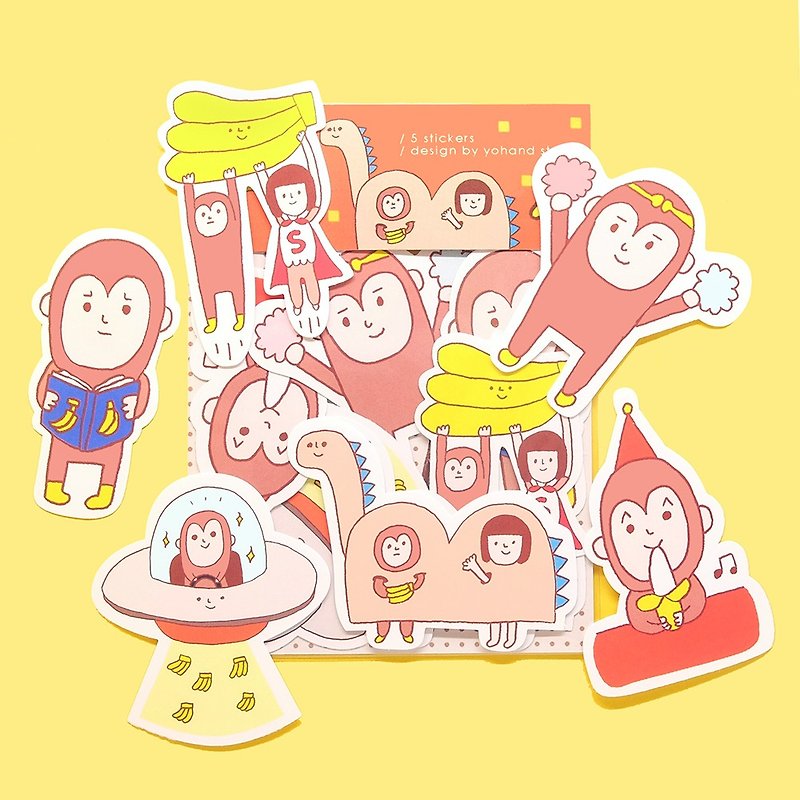 Monkey Year - Medium Sticker Set - Stickers - Paper Orange