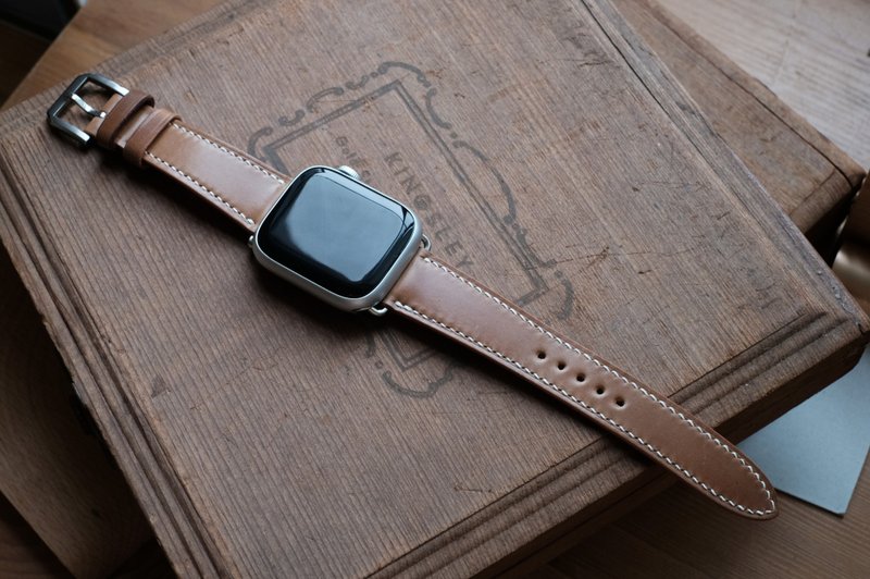 【寓吉】apple watch 錶帶訂製 Horween 馬臀威士忌 20-16mm 現貨 - 錶帶 - 真皮 