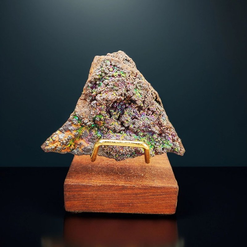 七彩力泥活石(富士山型) 招財 升運 冥想 改善氣場 驅小人 健康 - 擺飾/家飾品 - 玉石 金色