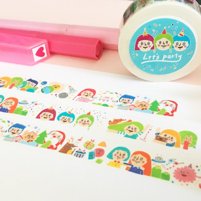 Let's Party! / Paper tape - Washi Tape - Paper Multicolor