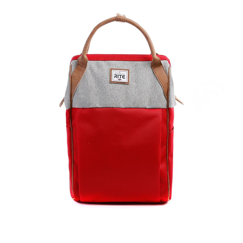 RITE- Urban  漫遊包(L)直款 - 灰/紅 - 側背包/斜背包 - 防水材質 紅色