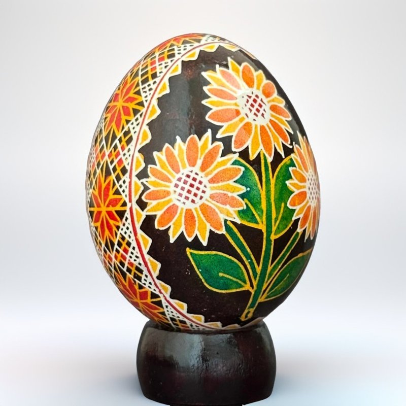 烏克蘭復活節彩蛋 純手工彩繪雞蛋殼 胡特爾式彩蛋 - 擺飾/家飾品 - 其他材質 咖啡色