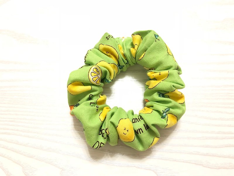 Cute lemon / big bowel hair bundle. Donut hair bundle. Hair ring - Hair Accessories - Cotton & Hemp Green