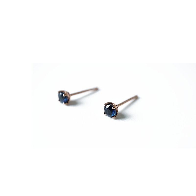 藍寶石925純銀耳環 (銀/玫瑰金/18k金) | 藍寶石系列 - 耳環/耳夾 - 寶石 藍色