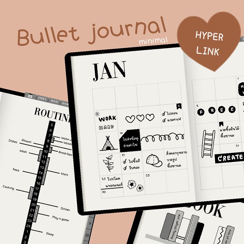 Digital Bullet journal (Minimal) - Digital Planner & Materials - Other Materials 