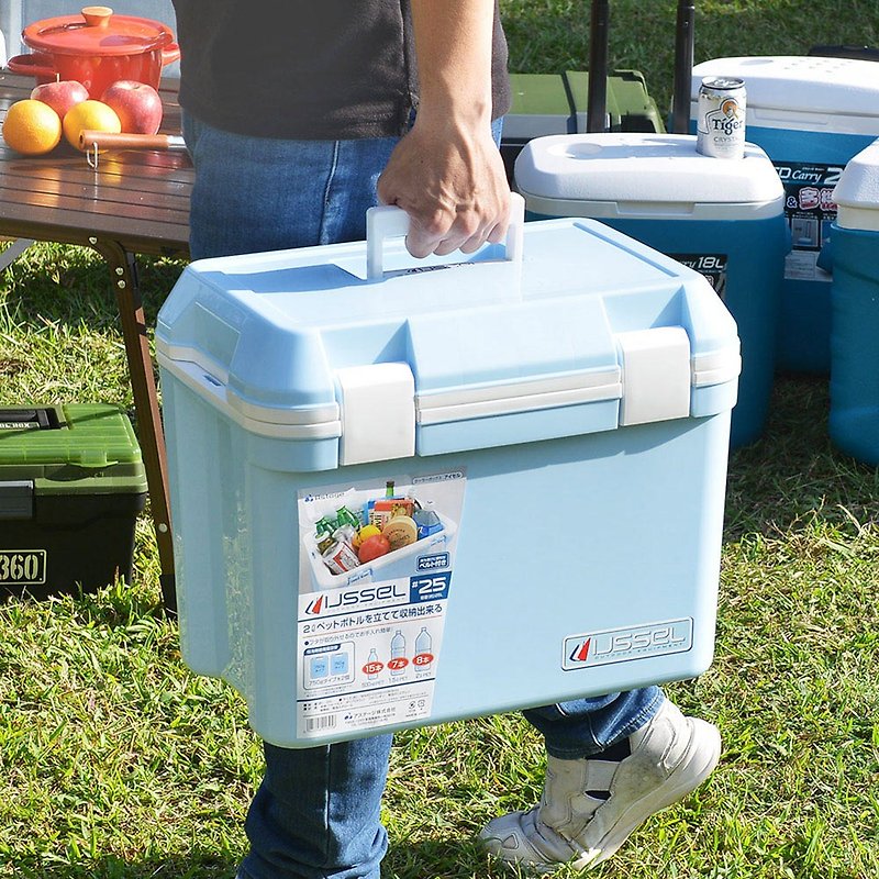 日本JEJ 日本製手提肩揹兩用保冷冰桶(附背帶)-25L (釣魚/露營) - 野餐墊/露營用品 - 塑膠 藍色