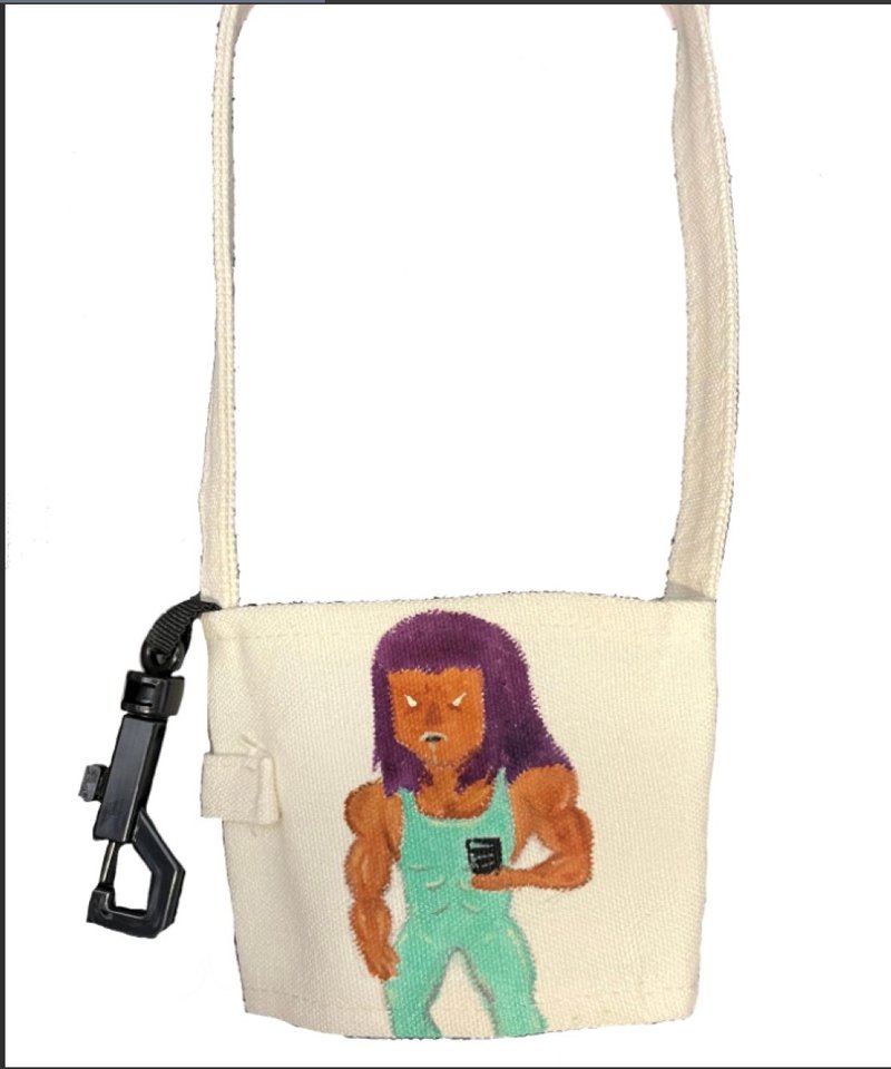 蛋白奶昔  超緊身女孩 - 杯套/飲料提袋 - 棉．麻 