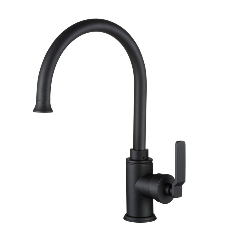 [MULTI Living Room] MTK02MB industrial style matte black countertop gooseneck faucet made by MIT - อื่นๆ - ทองแดงทองเหลือง 