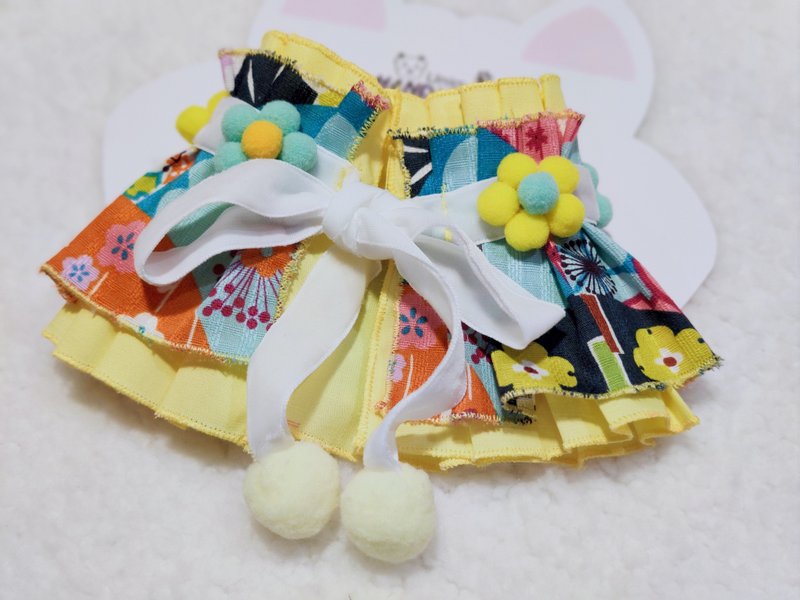 春天 花花 名字 造型頸飾 頸項 collar - 寵物衣服 - 棉．麻 粉紅色