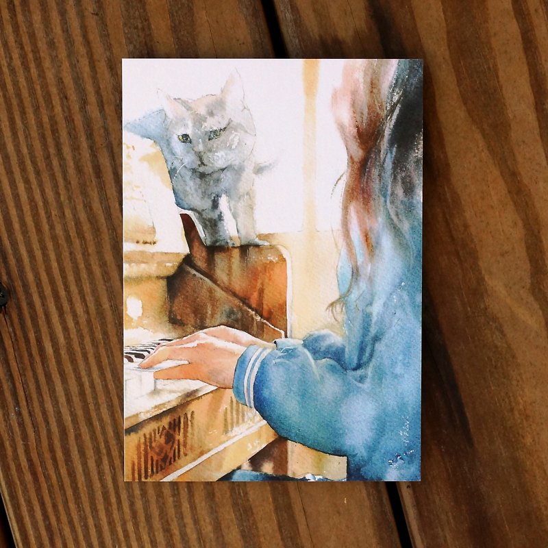 Watercolor painted hair boy series postcard - can not touch ‧ Mimi - การ์ด/โปสการ์ด - กระดาษ สีนำ้ตาล