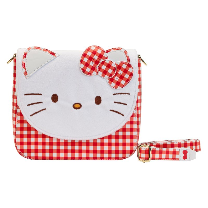 Loungefly Hello Kitty 格子圖案側背袋 - 側背包/斜背包 - 人造皮革 