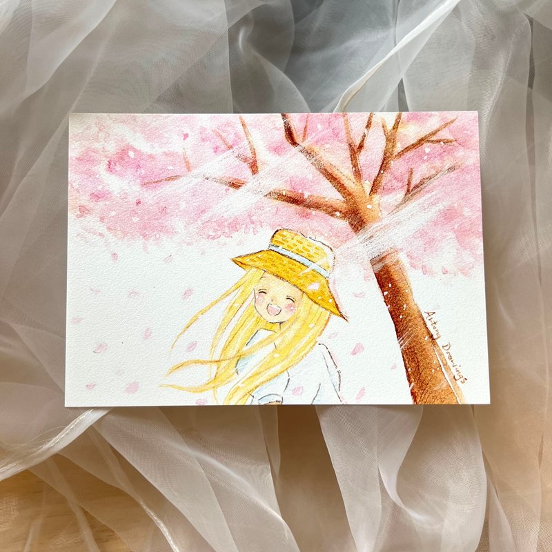 ポストカード - 桜の回顧 - はがき・メッセージカード - 紙 ピンク