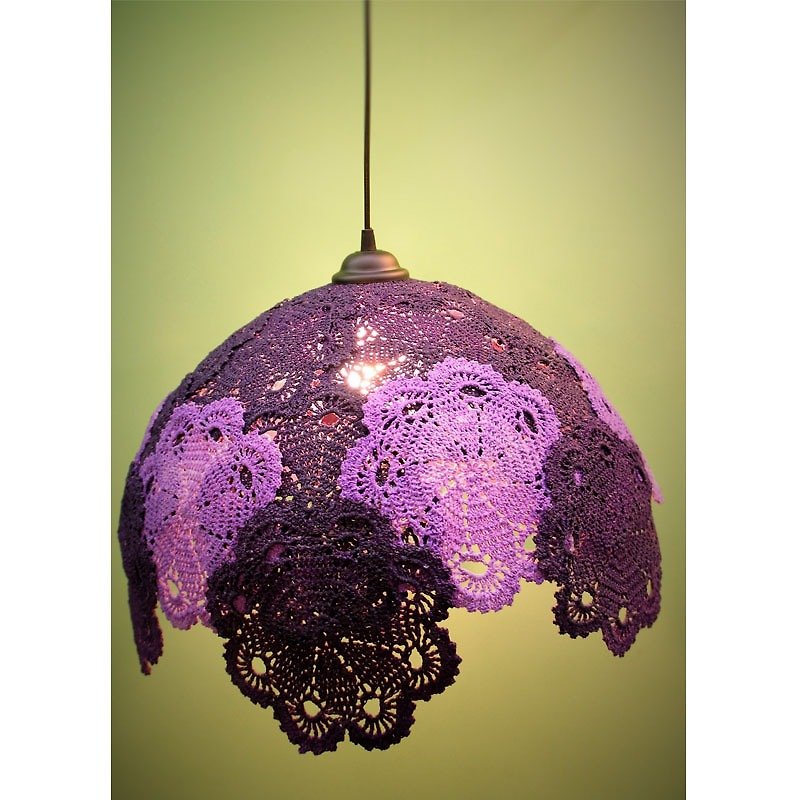 月暈系列 The moonlight halo collection -月暈紫吊燈 (L) - 燈具/燈飾 - 棉．麻 紫色