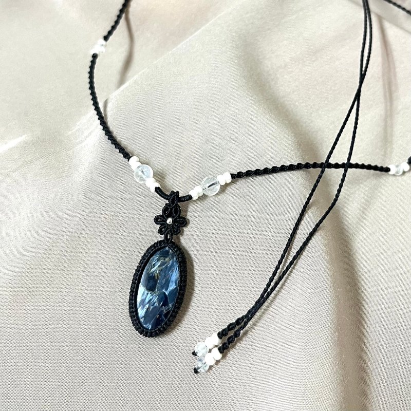 彼得石/月光石編織項鍊 - 項鍊 - 水晶 黑色