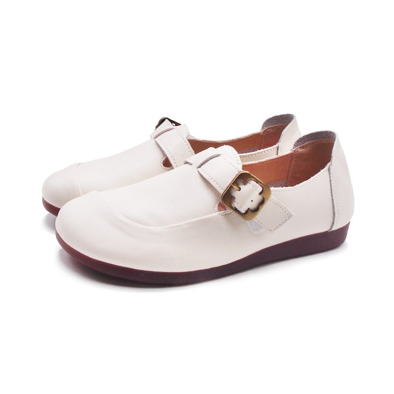 W&M (women) devil felt soft leather lucky Bronze casual shoes for women - white - Men's Casual Shoes - Genuine Leather 