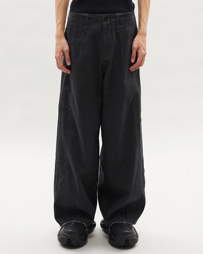 ES0168  Denim Pants - กางเกงขายาว - ผ้าฝ้าย/ผ้าลินิน สีดำ