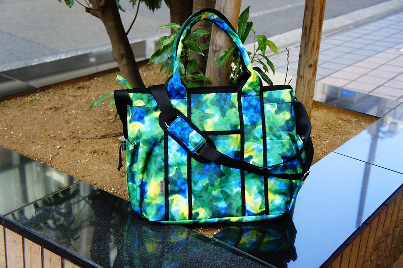 Star camouflage tote bag/wheel chair bag/ 5WAY - 側背包/斜背包 - 其他材質 綠色