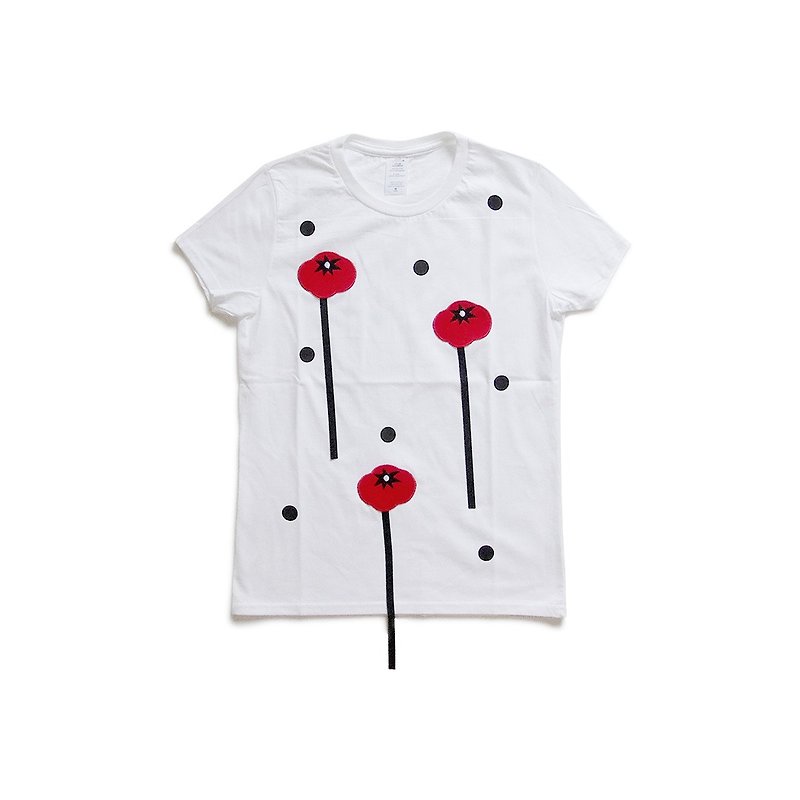 番茄 西紅柿 白色T恤 T-shirt - imakokoni - 女 T 恤 - 棉．麻 白色