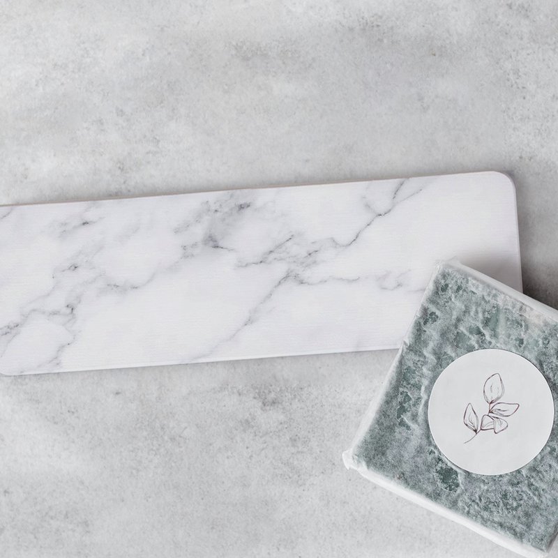 Minimalist marble. Diatomaceous earth wash pad/soap pad (hard type) - อุปกรณ์ห้องน้ำ - วัสดุอื่นๆ 