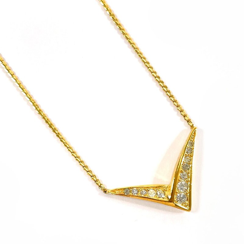 【日本直送 中古美品】クリスチャンディオール Christian Dior ネックレス メタル/ラインストーン ゴールド ヴィンテージ アクセサリー - 項鍊 - 貴金屬 金色
