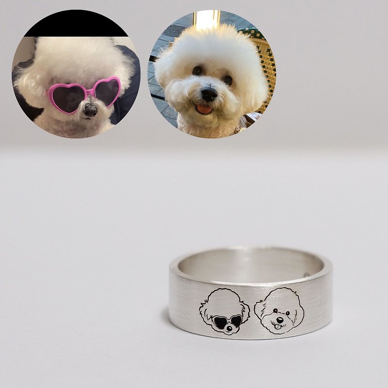 ONPOINT LING Illustration engraved ring such as person and pets - General Rings - Other Metals Silver