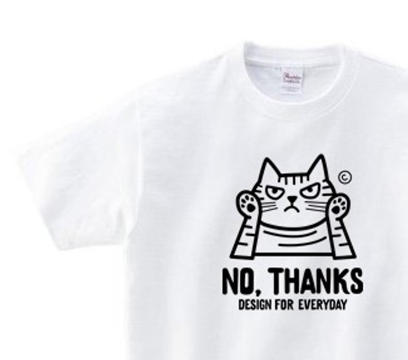 NO, THANKS ~ cat series ~ 150.160 (WomanM.L) T-shirt order product] - เสื้อยืดผู้หญิง - ผ้าฝ้าย/ผ้าลินิน ขาว