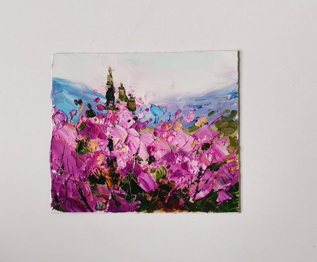 桜の絵 原画 小 インパスト 油絵 花 作品 微型油画 掛畫 桜の絵 原画 小 インパスト 油絵 花 作品 微型油画 掛畫