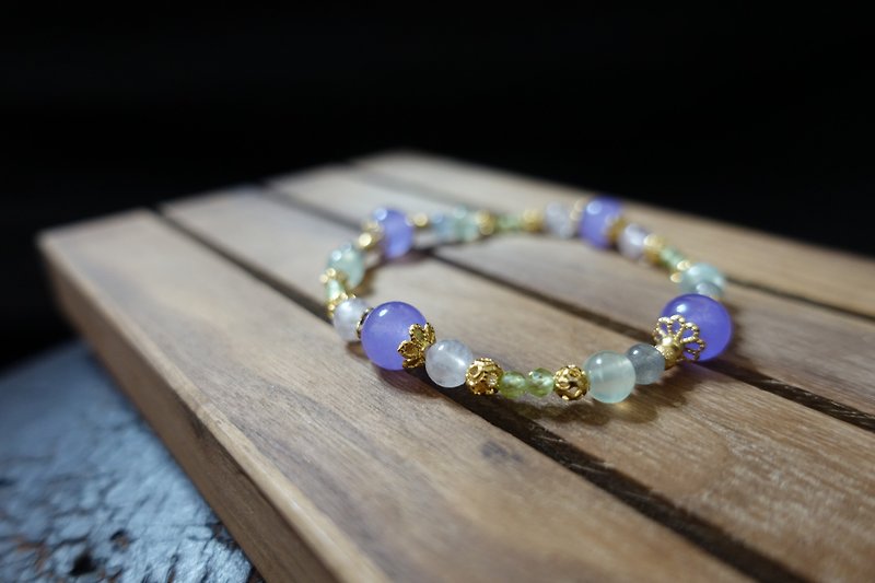 Crystal Bracelet Crystal Mine Series—The Goddess of Grape Amethyst Chalcedony Stone - Bracelets - Crystal Multicolor