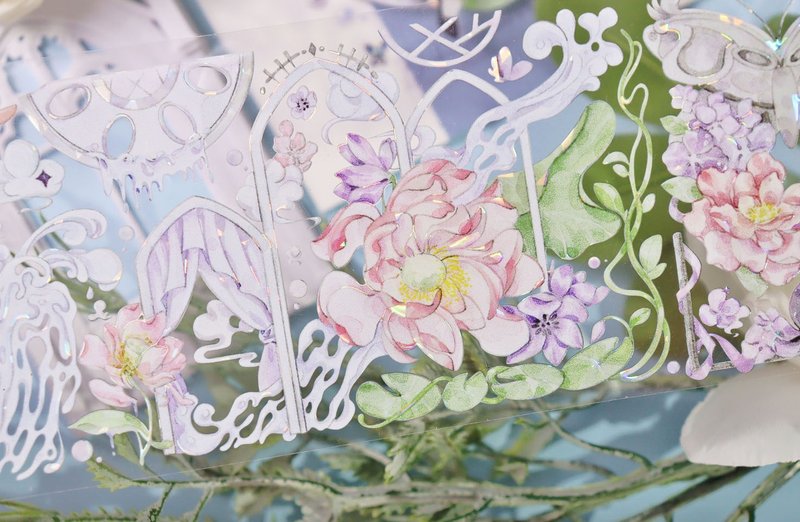 風花漣漪 PET 紙膠帶 貝殼光 5米卷 - 紙膠帶/和紙/PET - 其他材質 多色