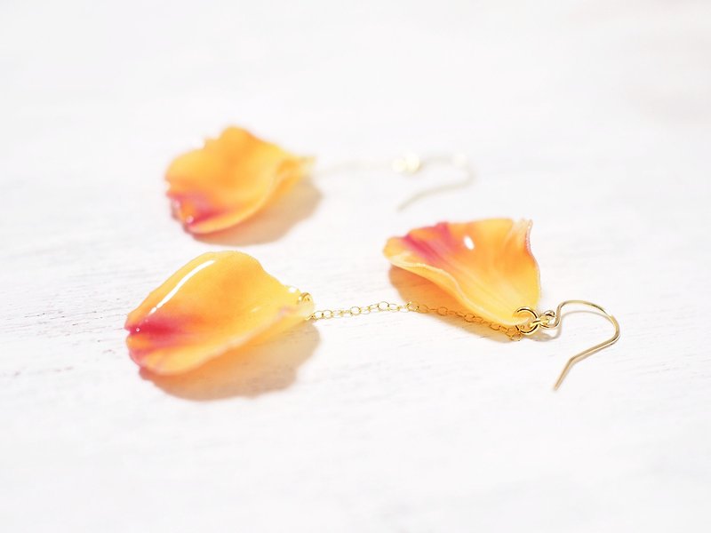 Rose Dance (Mary Claire) Asymmetric Earrings / Clip-On - Earrings & Clip-ons - Other Materials Yellow
