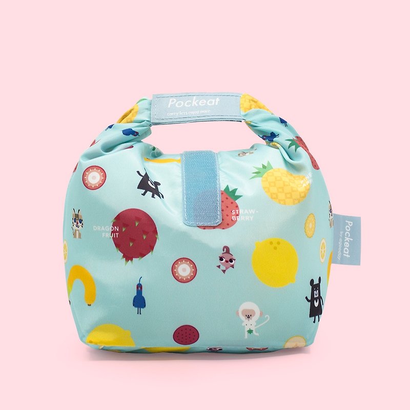 agooday | Pockeat food bag(M) - BEERU loves fruits - Lunch Boxes - Plastic Blue